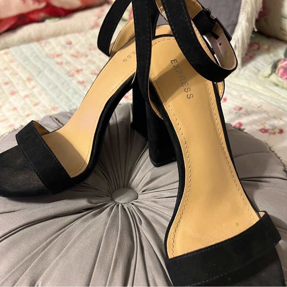 Express Black Strappy Heels for Women